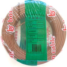 Borsan 1.5 mm Nya Hf Bakır Kablo Kahverengi 100 Metre (Tek Damar Sert)(Halogen Free)