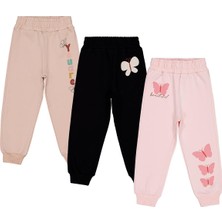 Civil Girls Kelebek Baskılı 3'lü Set 2-5 Yaş Eşofman Altı - Standart