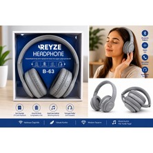 1000 Çeşit Hediye Dünyası Reyze B-63 Bluetooth Kablosuz Kulaklık Tf Kart Destekli Katlanabilir Gri