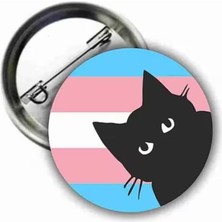 Ms Major Selection Transgender Pride Flag Cat Gökkuşağı Buton Rozet