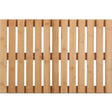 Wenko Küvet Matı Iç ve Dış Mekan Bambu 40 x 60 cm Banyo Matı, Duş Matı, Küvet Matı, Kaymaz Tabanlı Havuz Matı Doğal