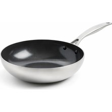 Greenpan Geneva 3ply 28 cm Wok Tava |thermolon™ Seramik Yüzey | Pfas Içermez |paslanmaz Çelik |