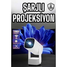 AyrStore Şarjlı Projeksiyon Oyun Sinema Projektörü 4K Hd Görüntü Kaliteli