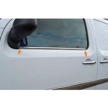 Servet Dizayn Oto Renault Kangoo Uyumlu 2008-2021 Krom Cam Çıtası 2 Parça Paslanmaz Çelik