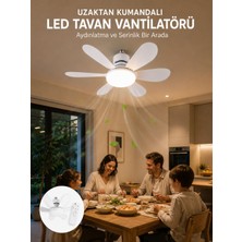 AyrStore Ayarlanabilir Parlaklık Özellikli LED Tavan Vantilatörü Süper Sessiz Motor Teknolojisi ve Güç