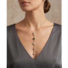 Mia Donna Jewelry Mia Donna Yeşil Kristal Elmas Kesim Çelik Kolye Y Kolye