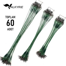 Valkyrie 60 Adet Çelik Fishing Leader Seti – Paslanmaz Çelik Olta Halatı Lider Teli 3 Boy Karışık