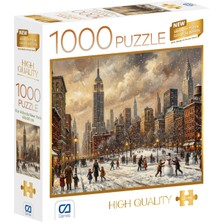 Ca Games Kar Altında New York 1000 Parça 2,2mm Kalınlık 48X68CM Profesyonel Hobi Puzzle Yapboz Serisi