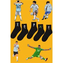 Rabona Fashion Messi Arjantin Futbol Efsanesi 5'li Taraftar Çorabı