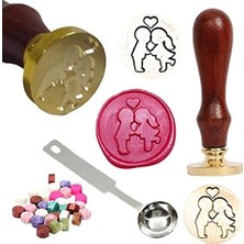 AyrStore Mektup Damga Mühürü Öpücük Kiss + 30 Mühür Mumu + Eritme Kaşığı