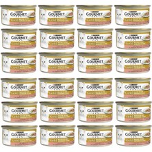 AyrStore Gourmet Gold Parça Etli Soslu Somonlu ve Tavuklu Kedi Konservesi 85 gr x 24 Adet