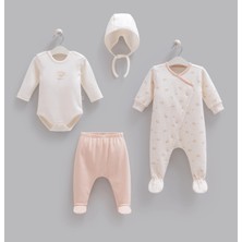 Caramell %100 Pamuk 4lü Tulumlu Organik Set Kız