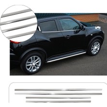 Servet Dizayn Oto Nissan Juke Uyumlu 2010-2019 Krom Cam Çıtası 4 Parça Paslanmaz Çelik