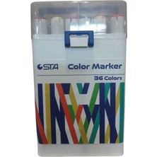 Belirtilmemiş Sta Çift Uçlu Alkol Bazlı Marker Kalem Çift Uçlu 1-7 Mm36 Renk Sta-910336