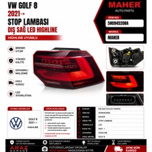 Vw Golf 8 2021→ Dış Sağ LED Highline Stop Lambası Maher Oem 5H0945208A