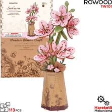 Rowood TW101 Kiraz Çiçeği (Sakura) Dıy Minyatür Maket Model Seti Ahşap 3D Wooden Puzzle 3D Model Kit Ahşap Maket Dekoratif Hobi Seti