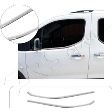 Servet Dizayn Oto Toyota Proace Uyumlu 2019-2024 Krom Cam Çıtası 2 Parça Paslanmaz Çelik