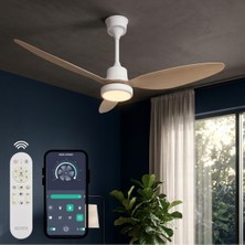 AyrStore 132CM Modern Goes Uzaktan Kumandalı 3 Kanatlı Uygulamalı Tavan Vantilatörü ve LED Lamba Işık