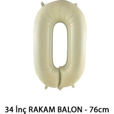 Lotus Party Krem Renk 0 Rakam Folyo Balon - Krem Rakam Balon 0 Yaş - 76 cm