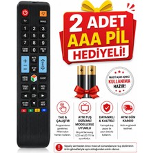 Poke Samsung LCD LED Tv Kumandası Tak Çalıştır Kumanda Aynı Tuş Dizilimli Modellerle Uyumlu 2 Adet Pil Hediyeli