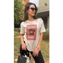 Leilaa Bisiklet Yaka Önü Baskılı T-Shirt