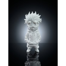 Demirhan3D ⚡🤍 Mini Satoru Gojo Figürü | Chibi Anime Hood Series | Pla Doğa Dostu Dekoratif Koleksiyon Figürü | 8,5 cm