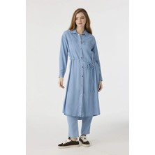 Zühre Noa Tunik 38-48 Mavi Tunik