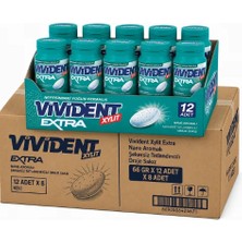 Vivident Xylit Extra Nane Aromalı Şekersiz Tatlandırıcılı Draje Sakız 66 gr x 12 Adet x 8 Adet