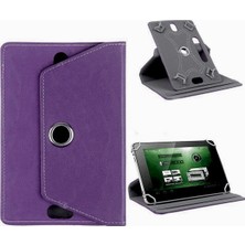 Fuchsia iPad Mini 4-5 ile Uyumlu 7.9 Inç 360° Dönebilen Standlı Kapaklı Universal Tablet Kılıfı