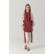 Zühre Şal Yaka Desen Geçişli Uzun Kimono-Içlik Iklili Takım 1868