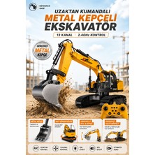 Yıldırım Oyuncak Uzaktan Kumandalı Metal Kepçeli Ekskavatör – 13 Kanal 2.4ghz Işıklı Sesli Şarjlı Iş Makinesi