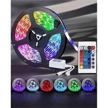 Tastech WN-1161 Şerit LED 5 Metre Rgb LED Işık Uzaktan Kumandalı Tak Çalıştır 3 Çipli Iç Mekan LED