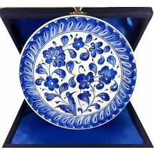 Çini Evi Iznik Çini Tabak  Mavi Lotus Bahçesi Desenli 18 cm