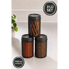 Stile Cucina 3'lü Linea Yuvarlak Saklama Kabı 1,1 Litre Antrasit
