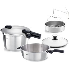 AyrStore Fissler Vitaquick Premium Mat 8+4 Litre Düdüklü Tencere + Buharda Pişirme Aparatı
