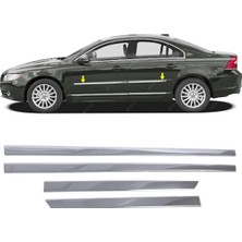 Melexı Volvo S80 2006-2016 Arası Için Krom Yan Kapı Koruma Çıtası 4 Kapı 4 Parça