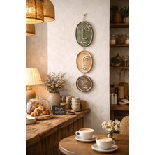 Momiko Modern Minimal Yüzler El Yapımı Beton Duvar Dekoru | Sade Seri – 3’lü Set 2