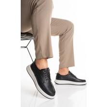 Fame Step Erkek Hakiki Deri Günlük Ayakkabı Modern Casual Kalın Taban Bağcıklı Bologna