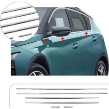 Servet Dizayn Oto Hyundai Bayon Uyumlu 2021 ve Üzeri Krom Cam Çıtası 6 Parça Paslanmaz Çelik