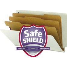 Smead Safeshıeld Pressboard Sınıflandırma Dosya Klasörü, 3 Bölücü, 7,62 cm Genişletme, Legal, Gri/yeşil, 10'lu, 29820