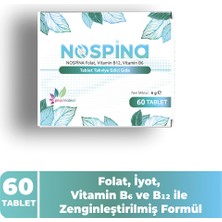 Pharmaleaf Nospina 60 Tablet – Folik Asit, B12, B6 ve Iyot Içeren Takviye Edici Gıda