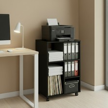 Unideco Home Tekerlekli Yazıcı Masası Pikap Sehpası Yazıcı Dolabı Çok Amaçlı Dolap Cuup