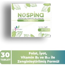 Pharmaleaf Nospina 30 Tablet – Folik Asit, B12, B6 ve Iyot Içeren Takviye Edici Gıda