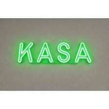 Kasa Neon LED Tabela 40X12 cm – 3D Baskı Petg – 12V Tak Çalıştır – Işıklı Kasa Yazısı