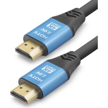 Marsilyan HDMI 2.0 Kablo 4K UHD 19+1 Od 8.0 mm 10 M - Siyah Mavi ND4053