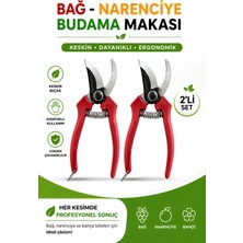 ByKurt Budama Makası Bağ Narenciye Bahçe Bitkileri Için Ergonomik 2’li Set