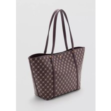 Mango Logo Desenli Shopper Çanta
