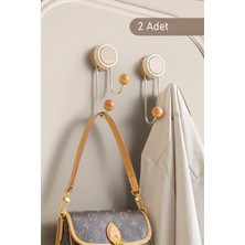 Mordony Vakumlu Çok Amaçlı Duvar Kancası – 17 x 6 cm Krem Renk (2 Adet)