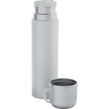 Roj Monarch Çift Katmanlı Paslanmaz Çelik Termos, 1.5 Litre, Gümüş, Vidalı Kapak, Sıcak Içecekler Için, 32 cm Yükseklik, Yetişkin Kullanımına Uygun (Beyaz, 500 Ml, Bardaklı Termos, Airobazar)