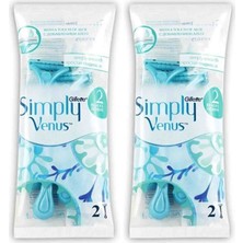 Gillette Venus Simply Venus 2 Kullan At Kadın Tıraş Bıçağı 4'lü